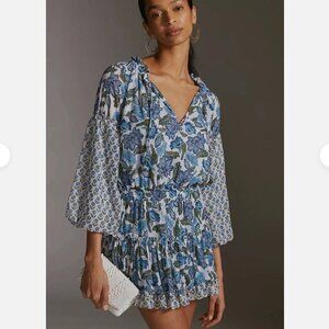 NWT MISA V-Neck Mini Dress Ruffles Tiered Smocked - Size XL